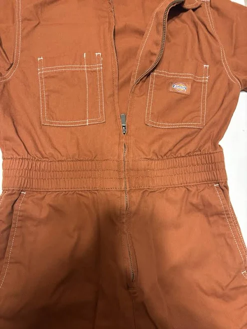 jumpsuit Dickies Burnt Orange Jumpsuit Women's Xxs/xs Short Sleeve Zip Up eBay $50