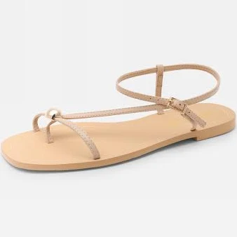 shoes Dream Pairs Women's Strappy Square Toe Flat Sandals JustFab $14.78