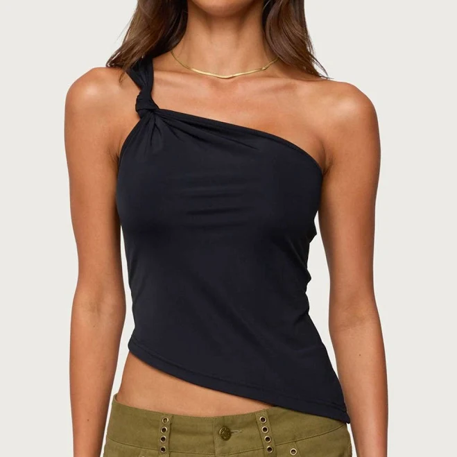 asymmetric neck top Edikted Women's Knotted One Shoulder Asymmetric Top edikted $10.2