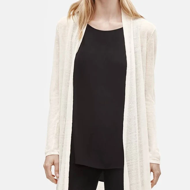 outerwear Eileen Fisher Sweaters Nwt Eileen Fisher Organic Linen Crepe Cardigan $338 P/P Petite Ivory Beach eBay - britsut-26 $48.88