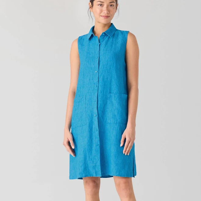 dress Eileen Fisher Women's Washed Organic Linen DΓ©lavΓ© Shirtdress Eileen Fisher $167.2