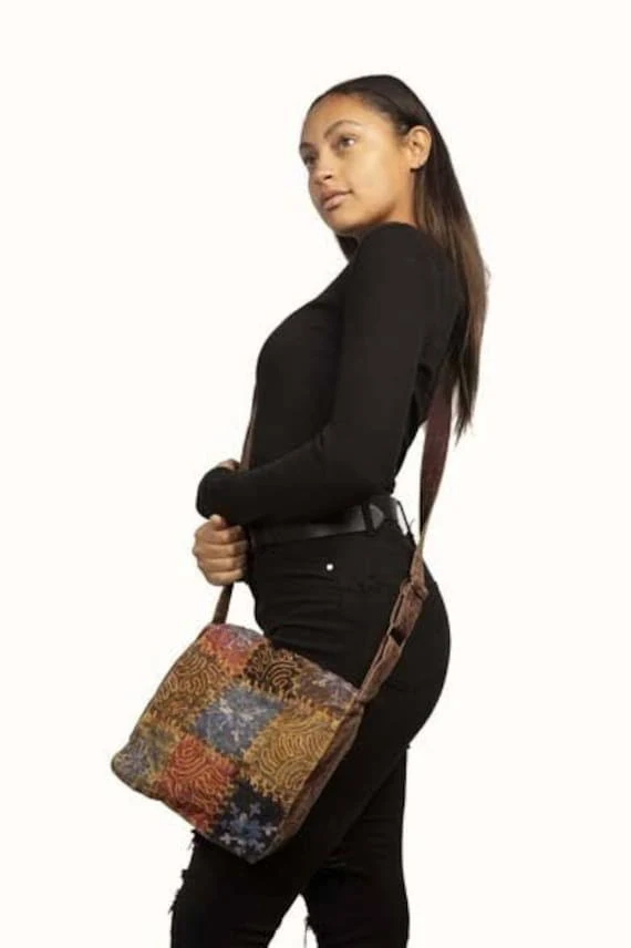 bag Embroidered Patchwork Cotton Crossbody Bag Etsy - Seller $28.88