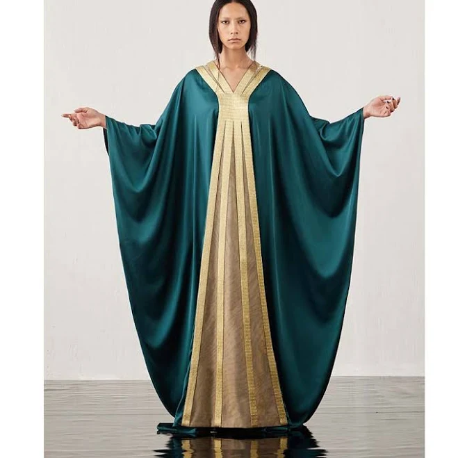 dress Embroidered Satin Kaftan Dress Nykaa Fashion $658