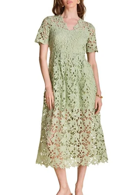 crochet dress Endless Rose Women's Lace Midi Dress Nordstrom $110