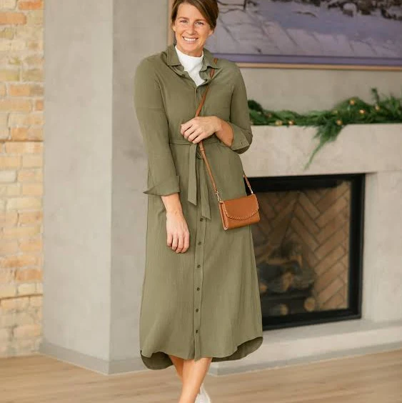 dress Essential Long Sleeve Linen Shirt Dress Inherit Co. $68