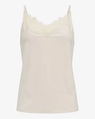 top Express Women's Satin Lace Trim V-Neck Cami Express $22.8