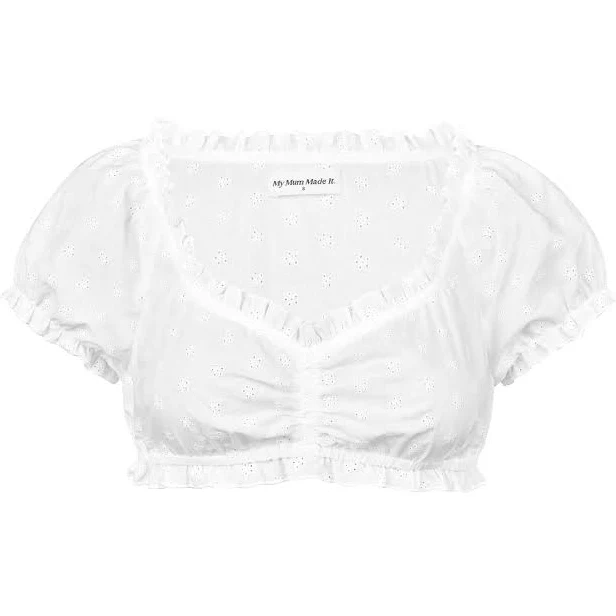 top Eyelet Puff Sleeve Crop My mum made it $44.5