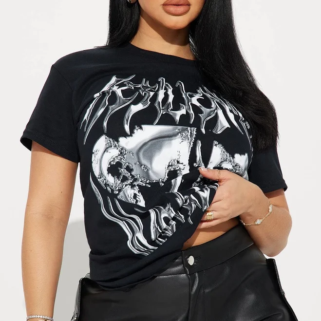 top Fashion Nova Resilience Chrome Graphic T-Shirt Fashion Nova $12