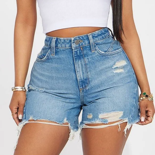 shorts Fashion Nova Women's Larisa Non Stretch Frayed Denim Shorts Fashion Nova $29.99