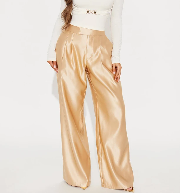 wide leg pants Fashion Nova Women's Suite Slay Satin Wide Leg Pants Fashion Nova $11.98