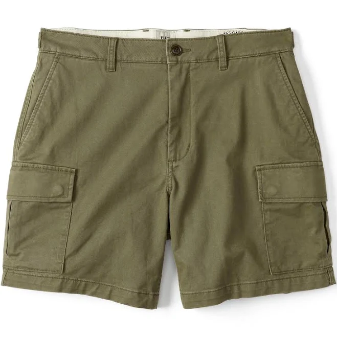 matching set Flint and Tinder Men's 365 Cargo Short - 7" in Military Olive, Size 31, Breathable, Cotton Huckberry $34
