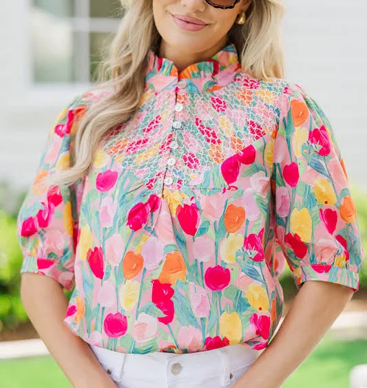 top Floral Blouse The Mint Julep Boutique $60