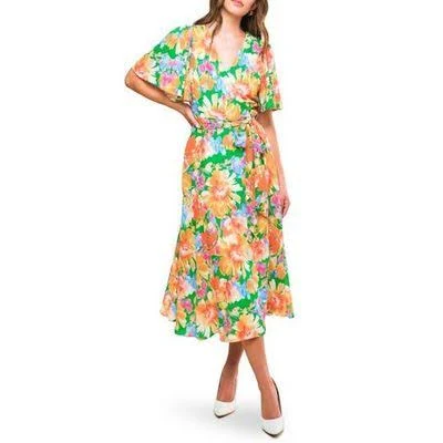 dress Flying Tomato Floral Flutter Sleeve Wrap Midi Dress Stylight Inc. $59.97