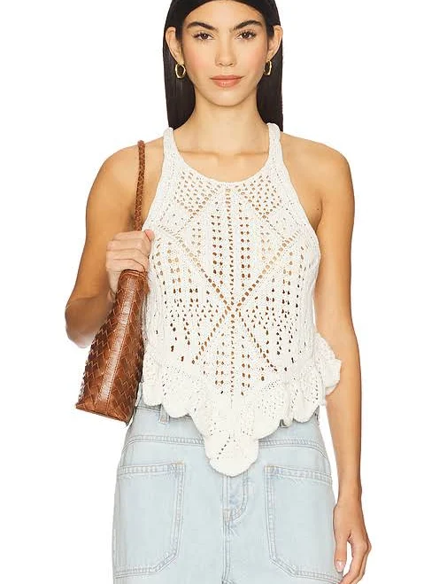 top Free People Sea Song Tank in Cream REVOLVE $49