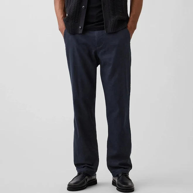 pants Gap Men's Relaxed Straight Linen-Cotton Trousers Gap $63