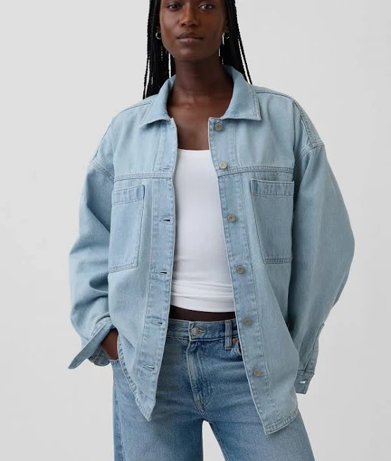 outerwear Gap Women's Oversized Denim Shirt Jacket Gap $69