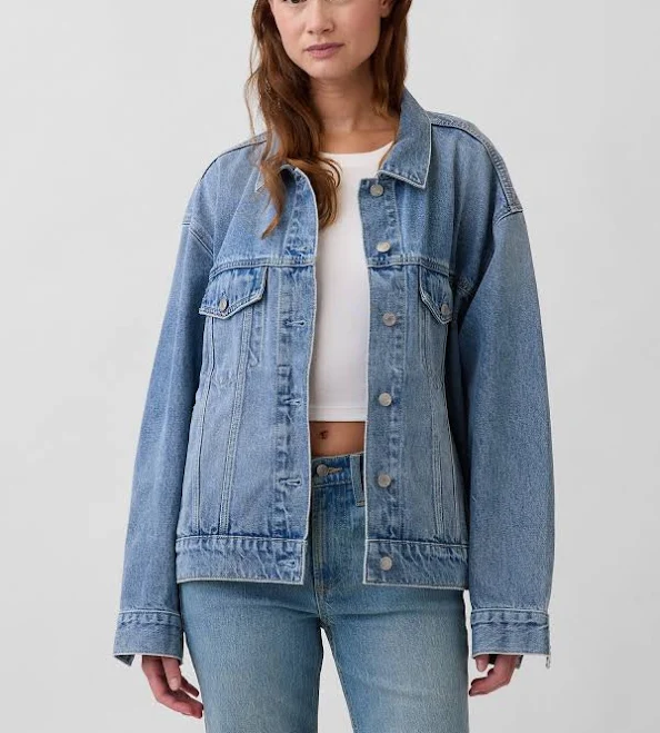 accessory Gap Women's Oversized Icon Denim Jacket Gap $69