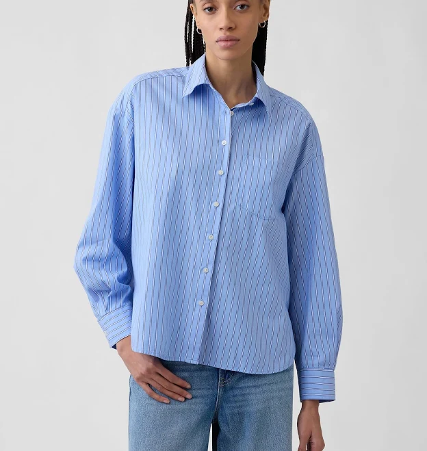 top Gap Women's Oversized Poplin Shirt Gap Factory $23.99