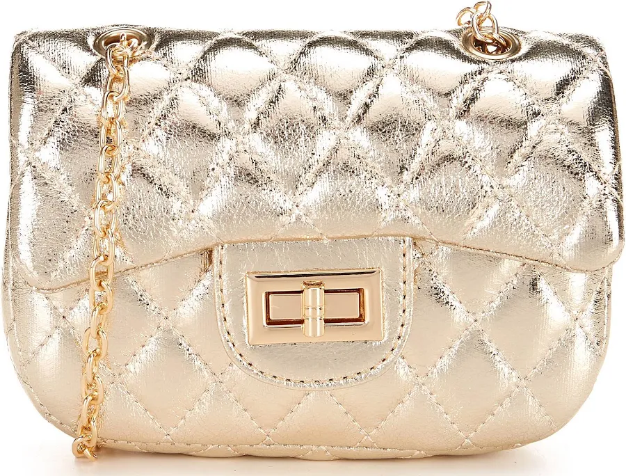 bag GB Girls Metallic Quilted Crossbody Purse Dillard's $30