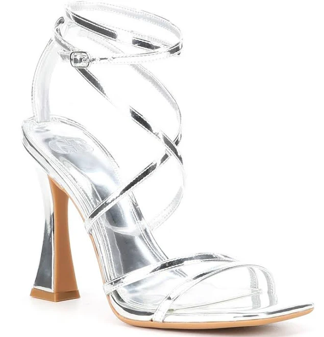shoes GB Golden-Hour Patent Metallic Strappy Ankle Strap Dress Sandals Dillard's $99.99