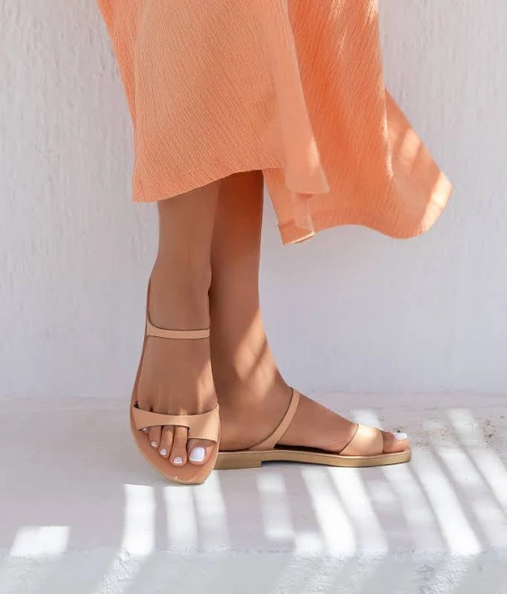 shoes Greek Women's Selene Flat Leather Sandals Etsy - KionasSandals $61.48