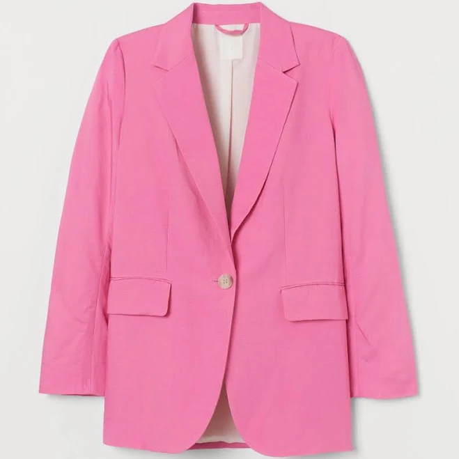 blazer H&M Jackets & Coats | H&M Linen Blend Hot Pink Long Blazer Size Medium | Color: Pink | Size: M | Arand1403's Closet Poshmark $25