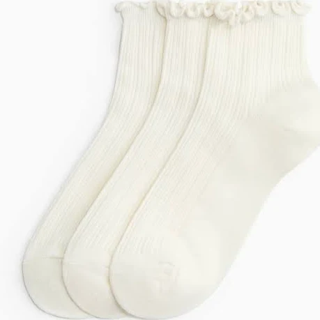 accessory H&M Ladies 3-Pack Rib-Knit Ankle Socks H&M $8.49