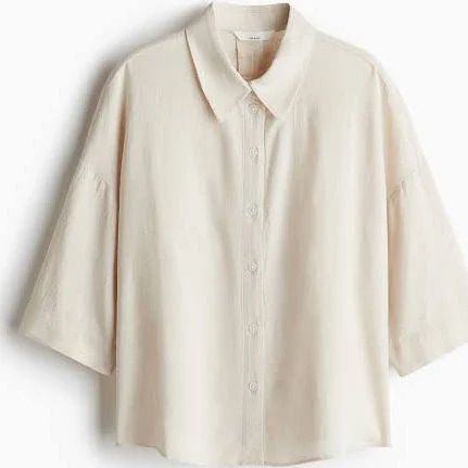 blouses H&M Ladies Linen-Blend Shirt H&M $24.99