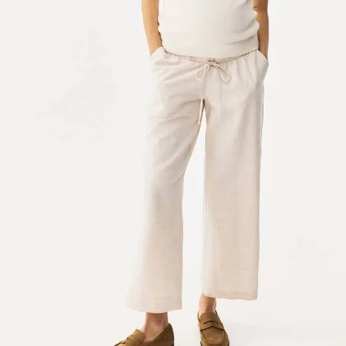 pants H&M Mama Linen-Blend Drawstring Pants H&M $44.99