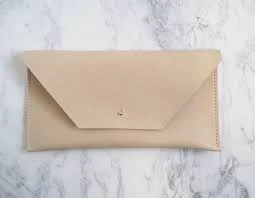 bag Hand Stitched Cream Leather Clutch Bag, Minimalist Envelope Style Etsy $52.51