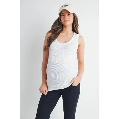 top Hello Miss Maternity Ribbed Scoop Neck Tank Top Target $28