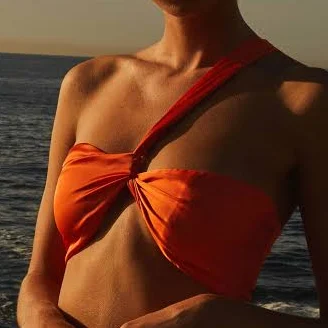 asymmetric neck top Hidden Oasis Satin Top Peppermayo - US $20