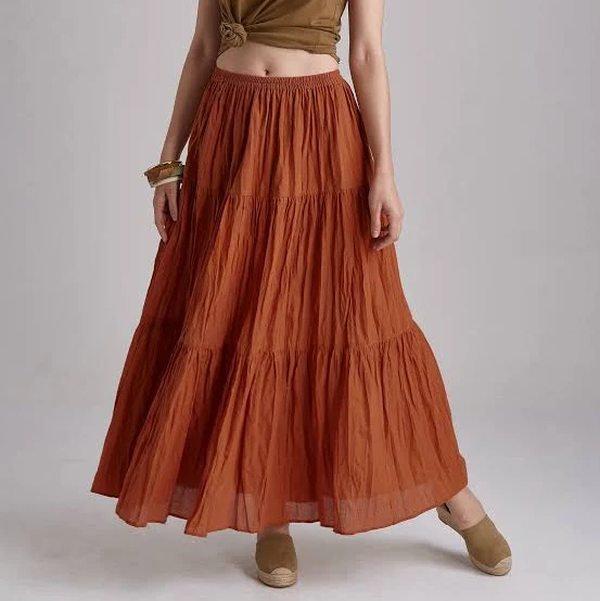 matching set Hippie Gypsy Boho Tiered Peasant Maxi Skirt Etsy - JoozieCotton $60