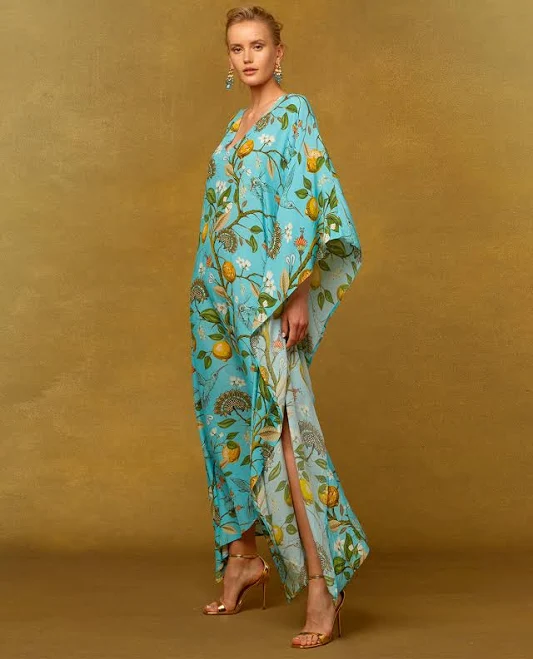dress Hummingbird Print Kaftan NicoBlu $298