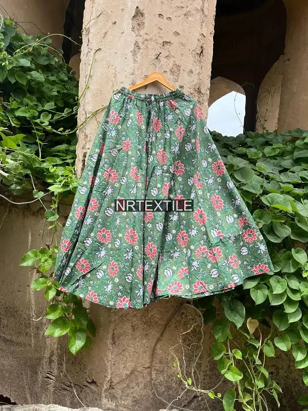 skirt Indian Handcrafted Floral Block Print Maxi Skirt Etsy - Seller $35.99