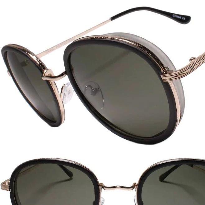 accessory Indie Dapper 90s Retro Vintage Look Round Matte Black & Gold Frame eBay - eyewear-zone $13.99