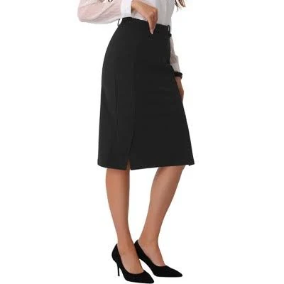 skirt Inspire Chic Women's High Waist Bodycon Midi Pencil Skirt with Side Slit Target $31.99