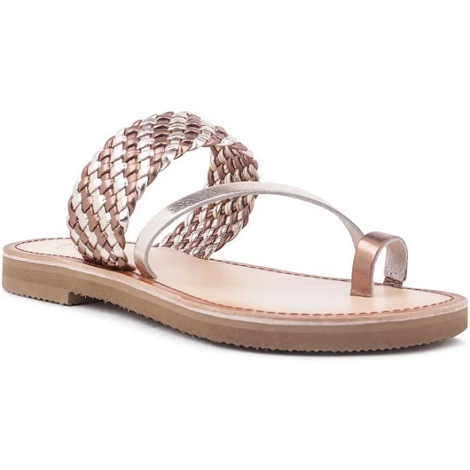 shoes ISIDORA Women's Braided Leather Flat Sandals Kohl's $22.79