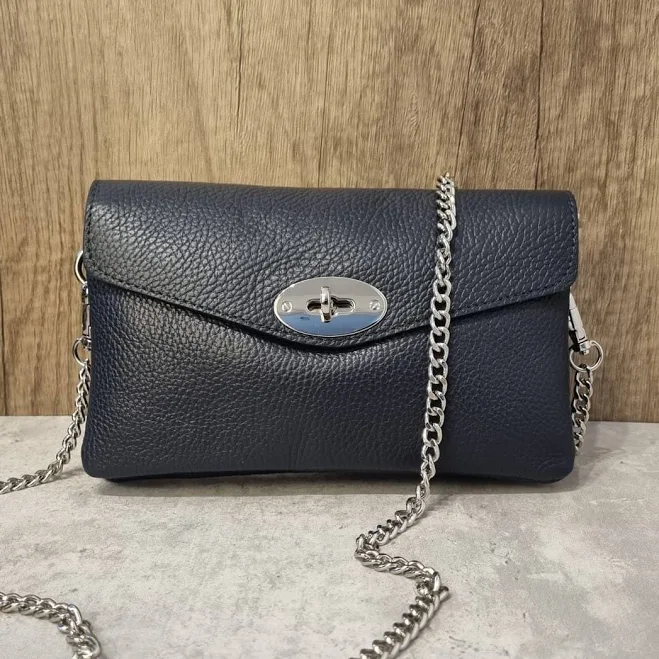 bag Italian Leather Crossbody Bag with Silver Hardware Etsy - Seller $53.71