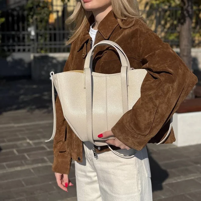 bag Italian Leather Structured Tote Bag Etsy - Seller $215.4