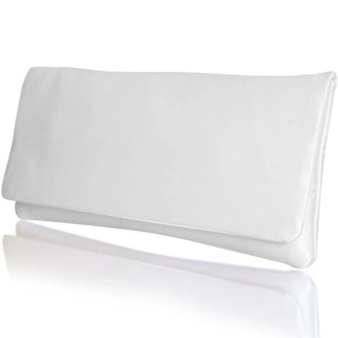 bag Ivory satin bridal wedding clutch handbag HAPPILY EVER AFTER Strap Emma Gordon London $64.92