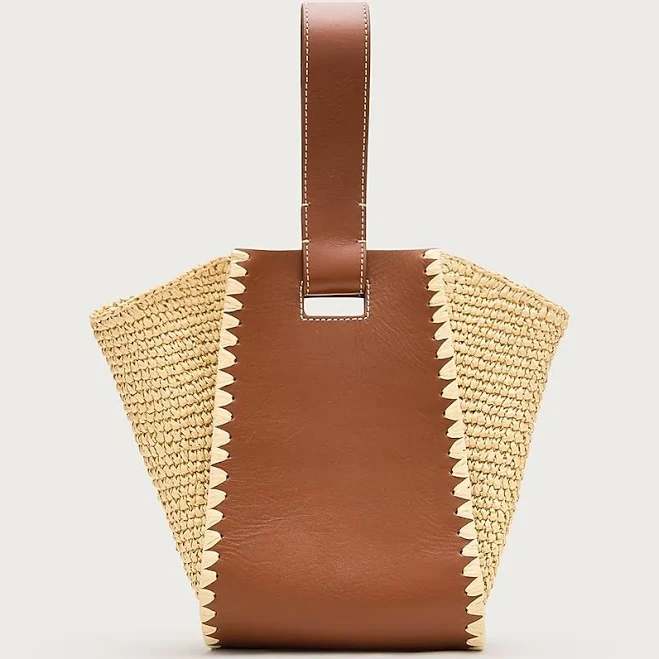 bag J.Crew Women's Handknotted Straw and Leather Top-Handle Bag J.Crew $116.5