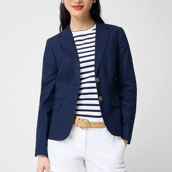 outerwear J.Crew Women's Linen-Blend Schoolboy Blazer J.Crew Factory $119