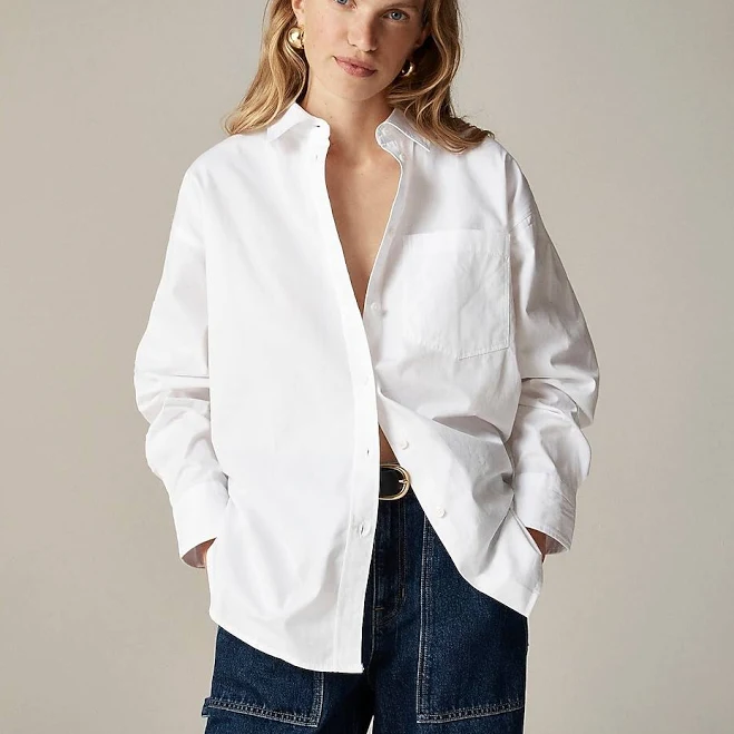 top J.Crew Women's Petite Étienne Oversized Oxford Shirt J.Crew $89.5