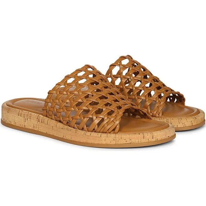 shoes Jelavu Cloud Woven Leather Cork Slide Sandal in Cognac at Nordstrom, Size 36 Nordstrom $64
