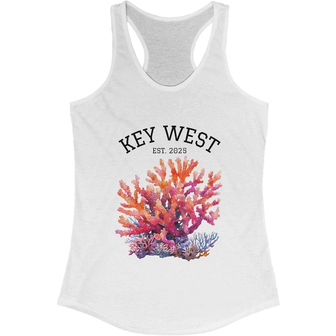 top Key West Coral Racerback Tank Etsy - Seller $24