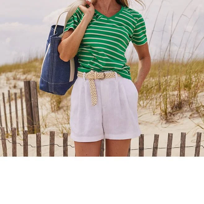 shorts Lands' End Women's High Rise Pleated A-line 5" Linen Shorts Lands' End $32.47
