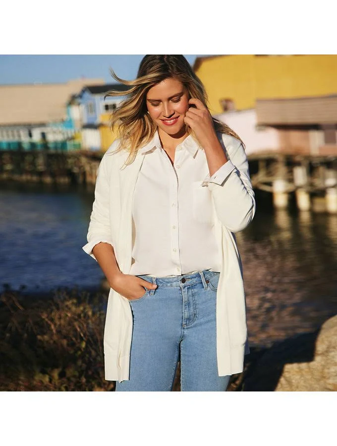 outerwear Lands' End Women's Long Sleeve Open Long Cardigan Sweater Lands' End $44.97