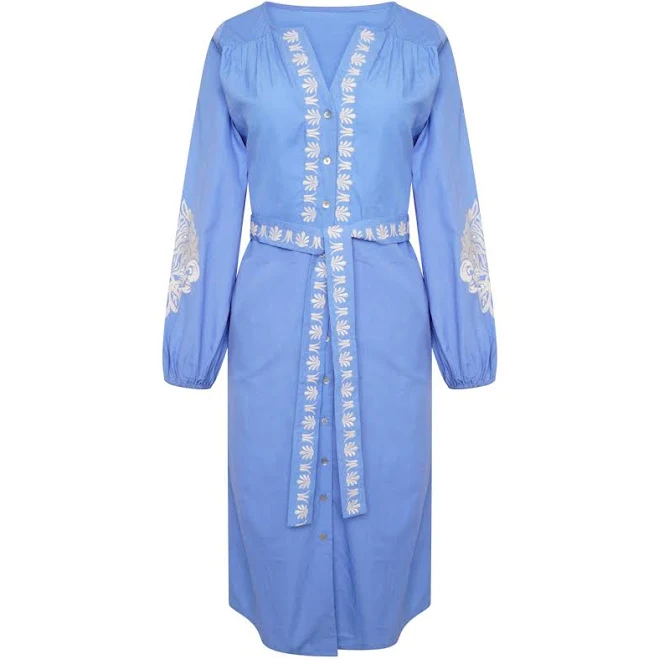 dress LAtelier London Women's Embroidered Midi Shirt Dress Wolf & Badger $139