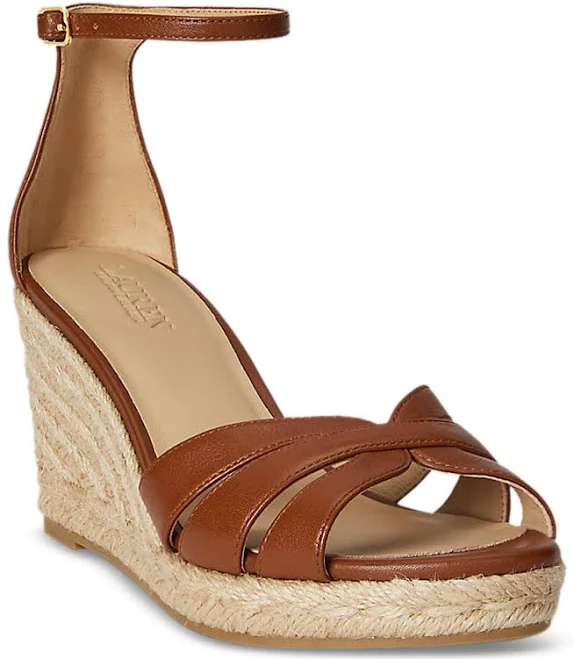 sandals Lauren Women's Ralph Lauren Nellie Nappa Leather Espadrille Macy's $108.5